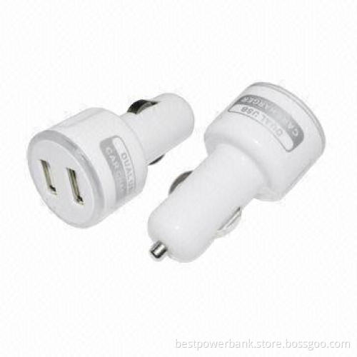 High-end Dual-USB Car Chargers with 2,100mAh Output Current, Hot Selling